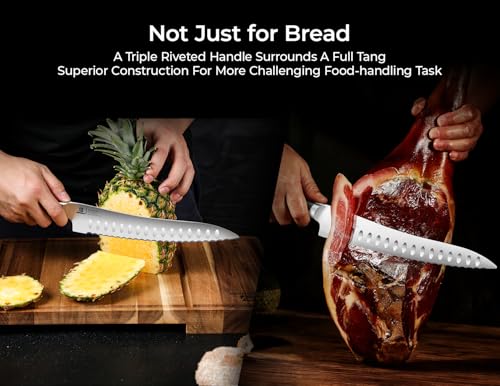 Resharpenable Bread Knife for Homemade Bread (10")