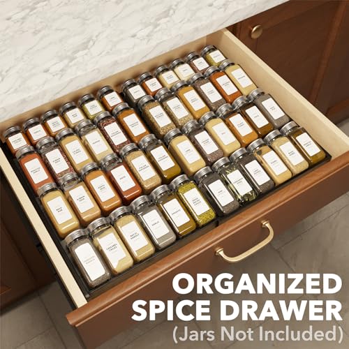 Bamboo Black Spice Drawer Organizer