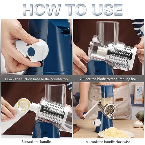 Rotary Cheese Grater Hand Crank Cheese Shredder for Fresh Cheese