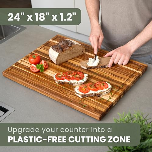 Large Teak Wood Cutting Board (24 x 18 inches)