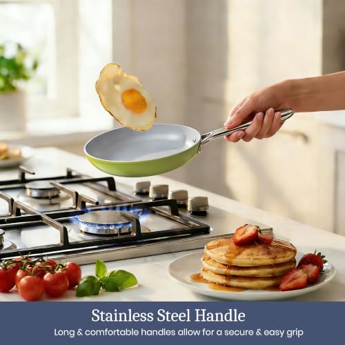 Premium Ceramic Frying Pan (8 inch / Olive Green)