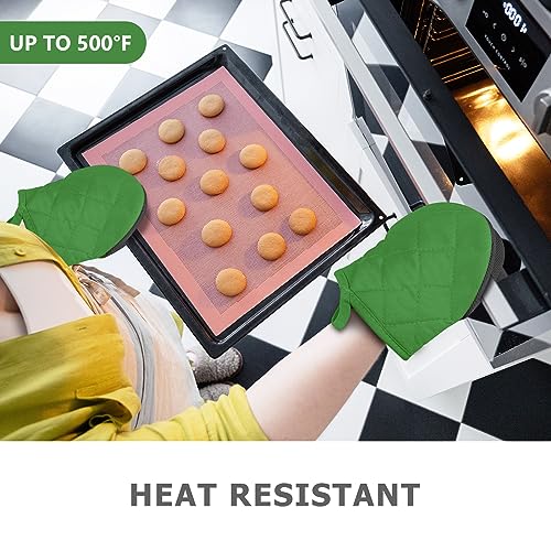 1 Pair Short Oven Mitts (Green)