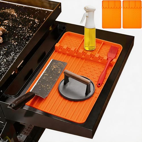 2 PCS Silicone Grill Mat Compatible with Blackstone (orange2pcs)