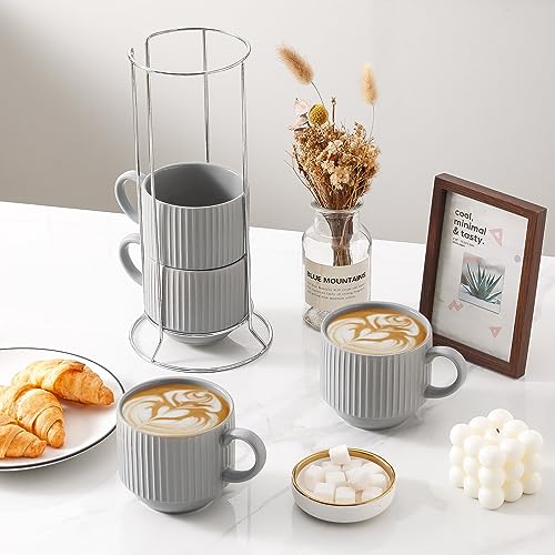 Coffee Mugs Set (Gray / 15 Ounces)