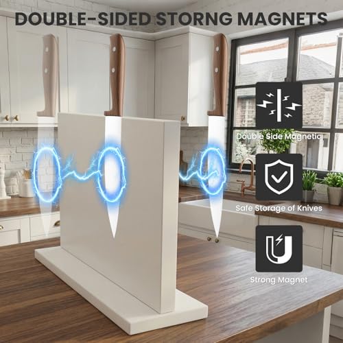 White Magnetic Knife Holder (11.6x8.5 inch White)