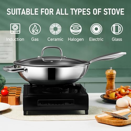 Hybrid 12 Inch Wok with Steamer (12 Inch with Steamer)