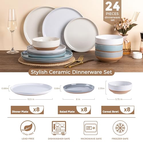 Dinnerware Sets for 8 (Multicolor / Service For 8(24Pcs))