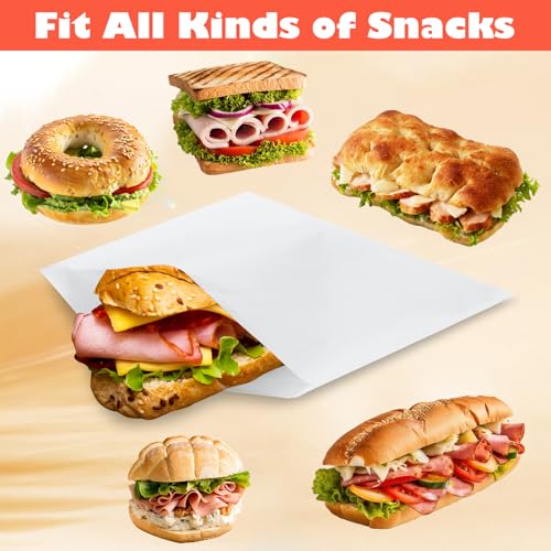 600 Pack Wax Paper Sandwich Bags 8x10 inch Wax Paper Bags (White-600PCS / 8x10 inch)