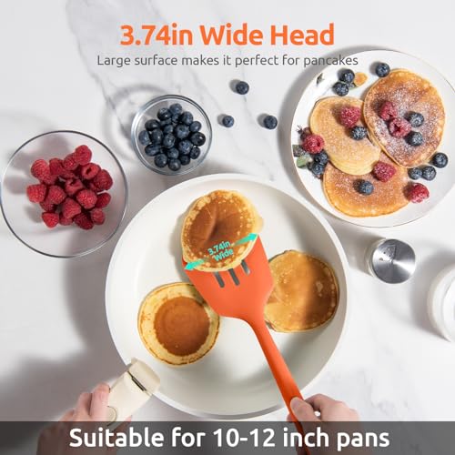 Silicone Turner Slotted Spatula (Orange / 13.6")