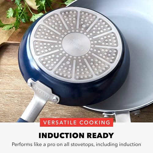 x Bobby Flay 8" Diamond Ceramic Nonstick Frying Pan (8" Frying Pan Skillet / Oxford Blue)