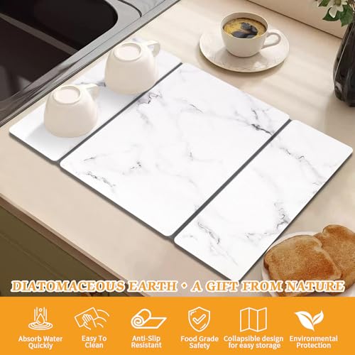 Stone Dish Drying Mat for Kitchen Counter (24*16'')