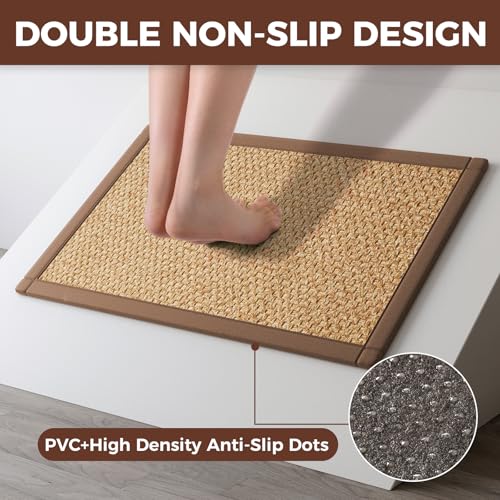 Kitchen Rugs Non Slip Washable Kitchen Mat Anti Fatigue Brown 17"x47" (5.54 Sq Ft)