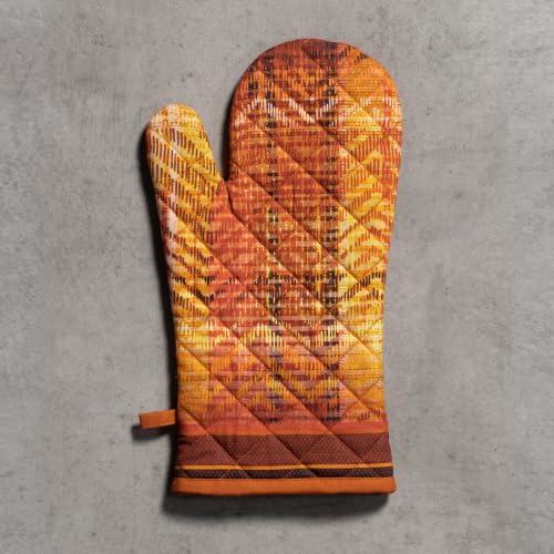 Maison d'Hermine Oven Gloves 100% Cotton Oven Mitt (061 - Thanksgiving Tartan / 7.5" x 13" (Oven Mitt))