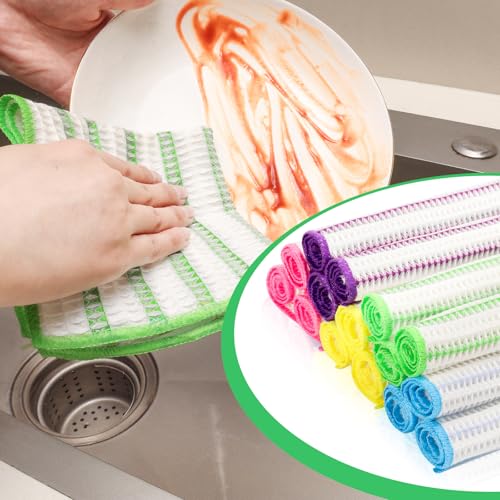 15Pcs Micro Wood Fiber Cleaning Cloths (Multicolor / 11.5x11.5inch-15Pack)