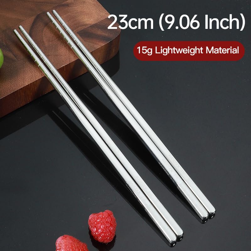 Pure Titanium Chopsticks (2 Pairs of Sliver Tiatium Chopsticks)