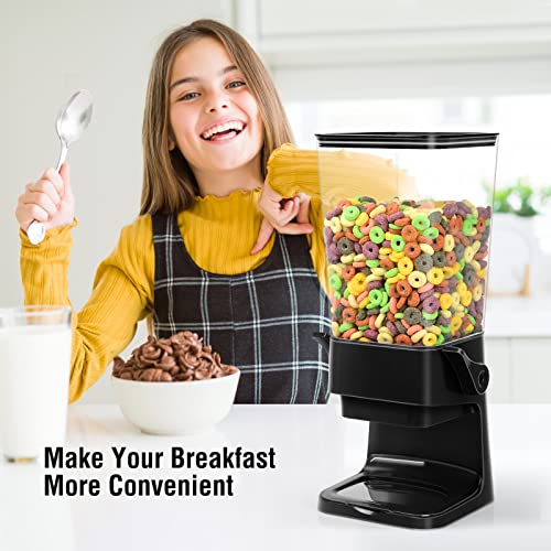 Cereal Dispenser Countertop 2 Pack 5.5 Qt Large Cereal Storage Container (D:Black & 2pack / A(Upgrade Materials))