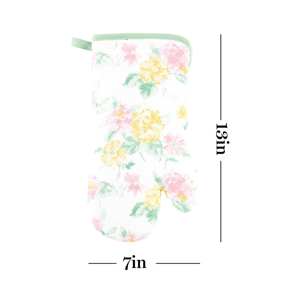 Amber Floral Oven Mitt & Pot Holder Set 2 (Petal Pink)