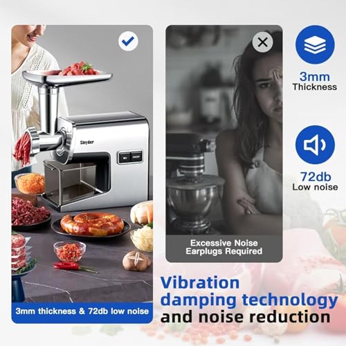 3000W Electric Meat Grinder 304 Stainless Steel (Bright Silver)