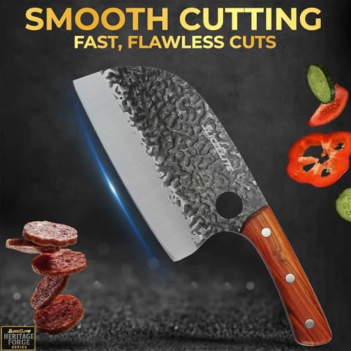 Serbian Chef Knife Vegetable Chopper Meat Cutting Kitchen Knife Food Prep