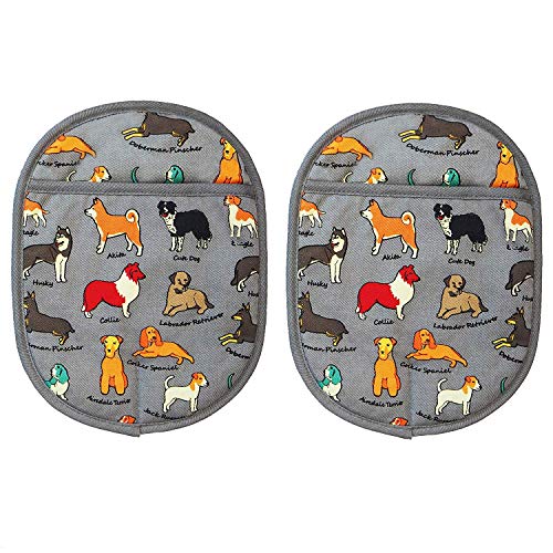 Pot Holders with Transparent Clear Silicone Shell and Nice Dog Flower (Potholders / Dog Flower)