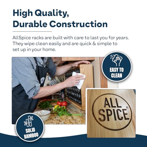 Spice Rack Organizer (60 Jar / Cherry Stain)