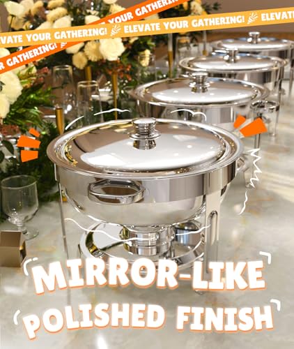 Chafing Dishes for Buffet 4 Pack (4 PACK / Silver)