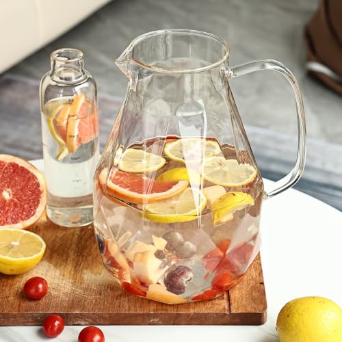 Glass Pitcher with Lid (128oz Diamond)