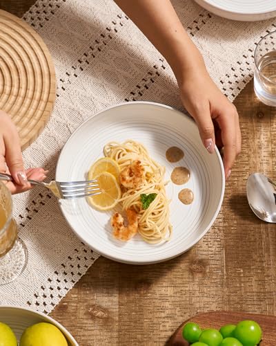 Milkyway 33 oz Pasta Bowls Set of 6 (White Thread / Set of 6)