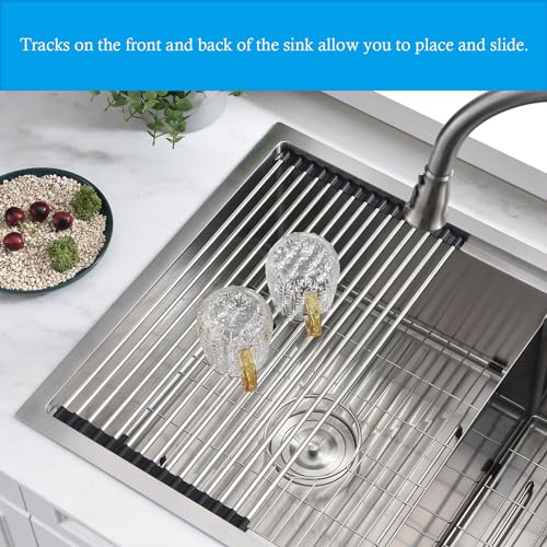 33 Inch Drop In Double Bowl Kitchen Sink (Stainless Steel / double bowl‎)