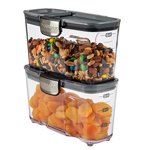 International ProKeeper+ Clear Plastic Airtight Food Baker's Kitchen Storage Organization Container Canister Set with Magnetic Accessories (2- Piece Set)