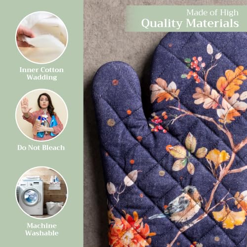 Maison d'Hermine Oven Gloves 100% Cotton Oven Mitt (020 - Kelim - Infinity / 7.5" x 13" (Oven Mitt))