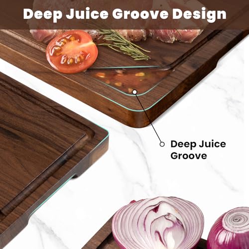 Walnut Wood Cutting Board for Kitchen (15"L x 10"W)