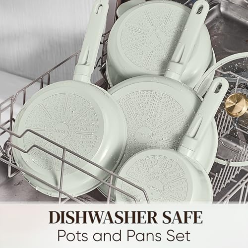 Ceramic Cookware Set Nonstick (Light Green / 14 Piece)