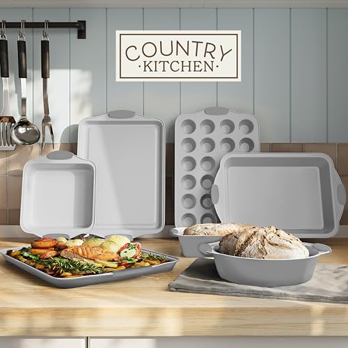 Nonstick Stackable Bakeware Set (Silver - 10 Pcs)