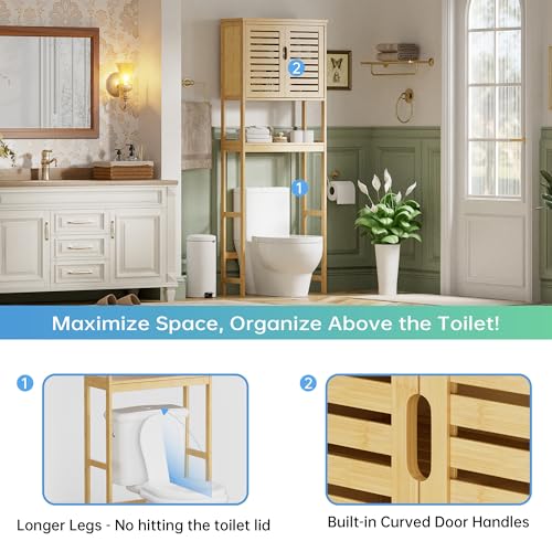 Bathroom Over The Toilet Storage Cabinet (Natural)