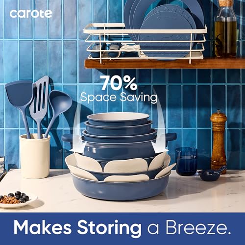 27pcs Ceramic Cookware Set (27 Piece / Navy Blue)