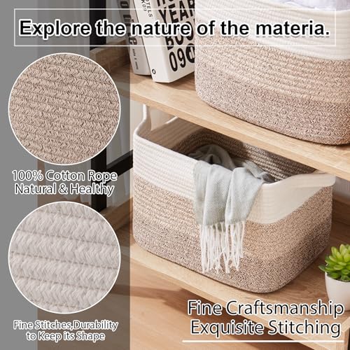 Cotton Rope Storage Baskets for Organizing Gradient Yellow 3 (Gradient Yellow / 3 pcs-13”x9.9”x8.7”)