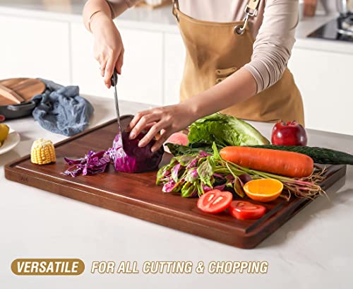 XL Large Solid Walnut Wood Cutting Board for Kitchen 20x15 in (Edge Grain / 20"L x 15"W)