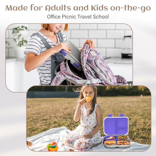 Stainless Steel Bento Box Kids (Purple)