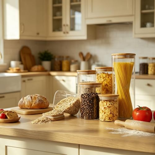 1.2Qt Square Glass Jars (4 Count)