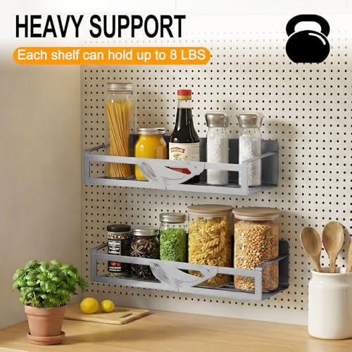Magnetic Spice Rack for Refrigerator (Gray-4 Pack)