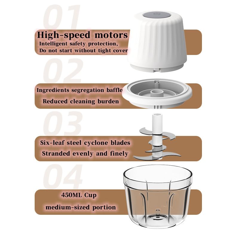 450ML Electric Garlic Chopper (2 CUPS)