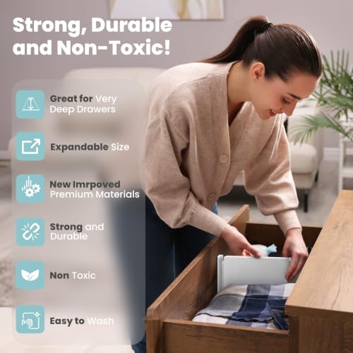 White Expandable Drawer Dividers (5" Tall, 13"-22" Long)