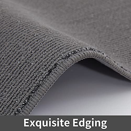 24X60 Inch Kitchen Rug Mats Made of 100% Polypropylene Strip TPR Backing Soft Kitchen Mat Specialized in Anti Slippery and Machine Washable (Grey / 24"×60")