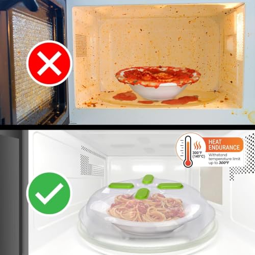 Magnetic Microwave Splatter Cover for Food (Green)