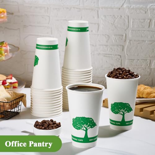 240 Pack Compostable Paper Cups (Green)