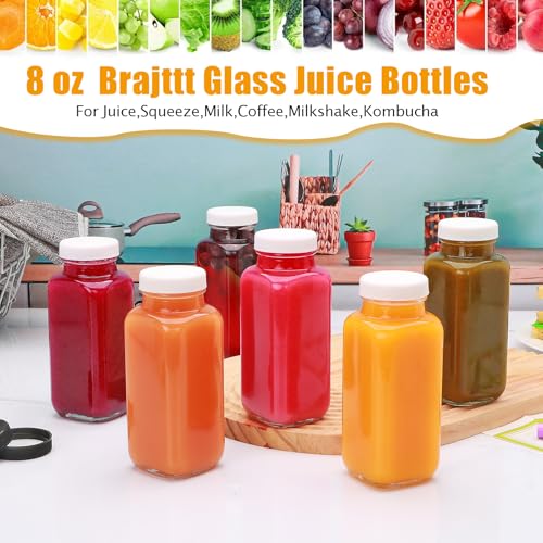 Juice Bottles With Caps 8 oz (8 Ounces)