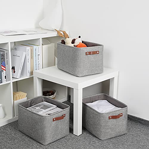 Medium Storage Baskets for Organizing (Grey / L-15"x11"x9.5")