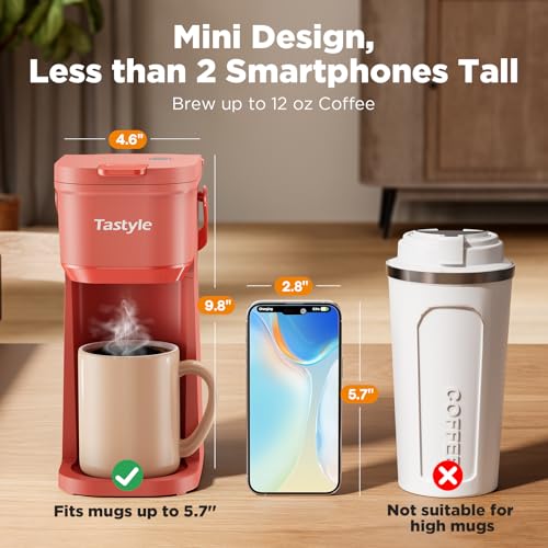 Single Serve One Cup Coffee Maker (Salmon Pink)