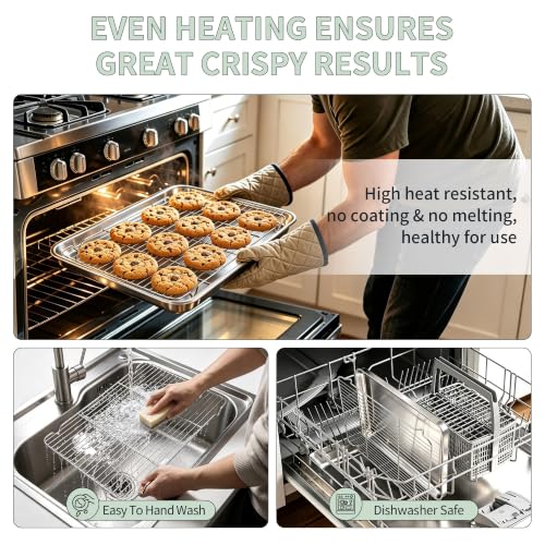 Stainless Steel Baking Sheet with Rack Set (4 Count)